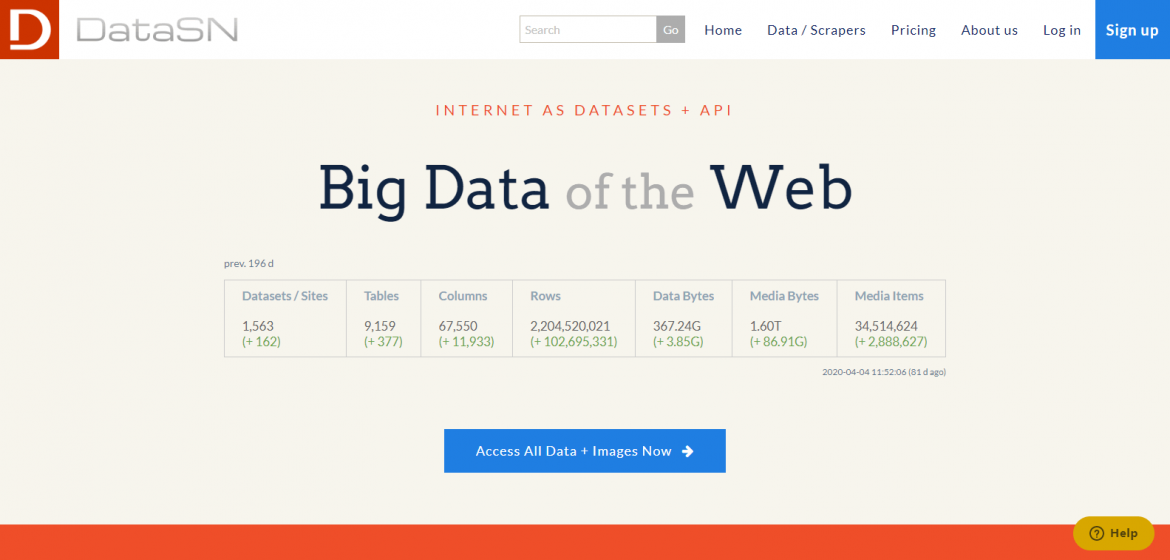 DataSN: A Data Scraping Web For Big Data